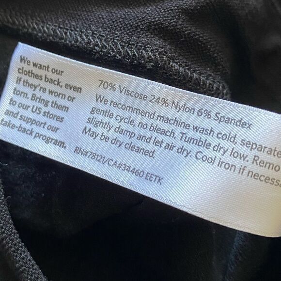 Eileen Fisher Black Pull On Pants Stretchy Womens Size XS - Picture 6 of 6